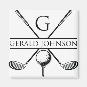Golf Design Monogram Template Magnet