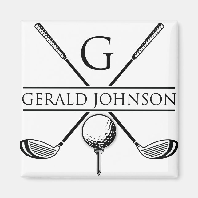 Golf Design Monogram Template Magnet (Front)