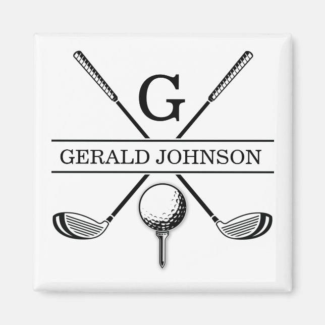 Golf Design Monogram Template Magnet (Front)
