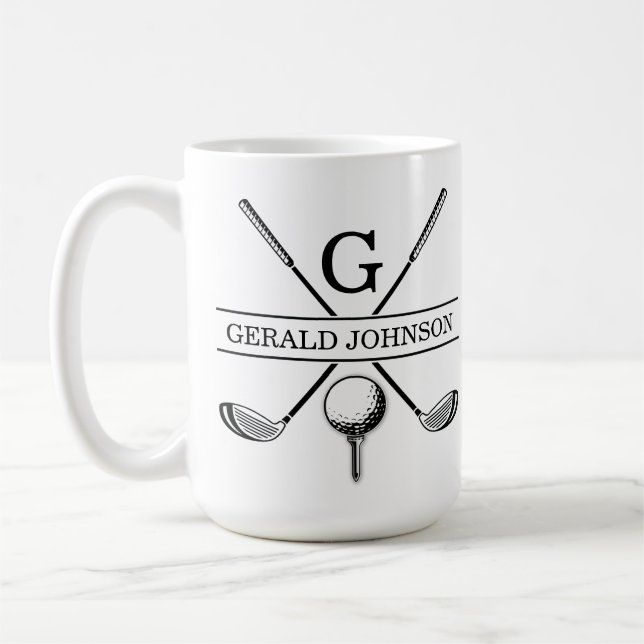 Golf Design Monogram Template Two-Tone Coffee Mug (Left)