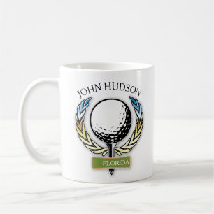 Golf Design with Wreath Monogram Template Coffee Mug