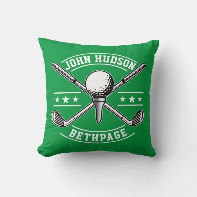 Golf Design with Wreath Monogram Template Cushion (Front)