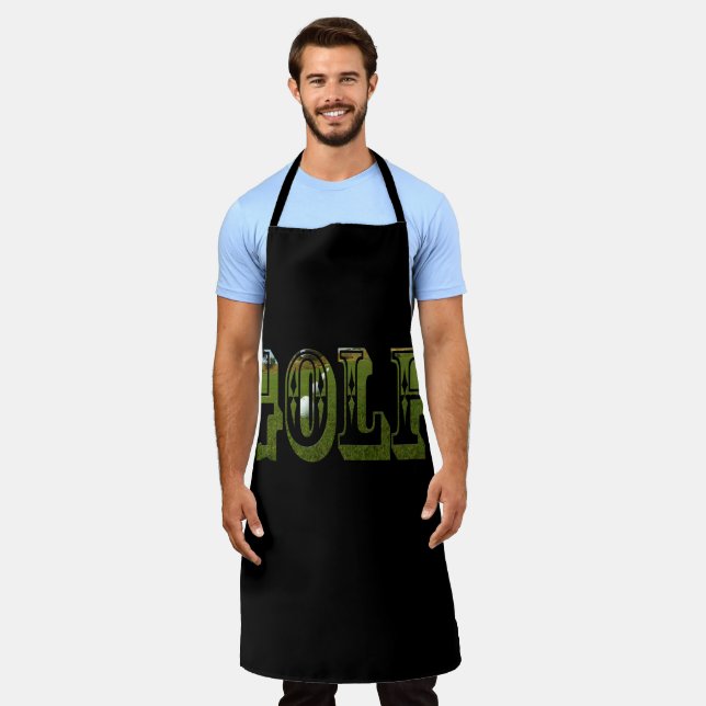Golf Dimensional Picture Name, Full Print Apron (Worn)