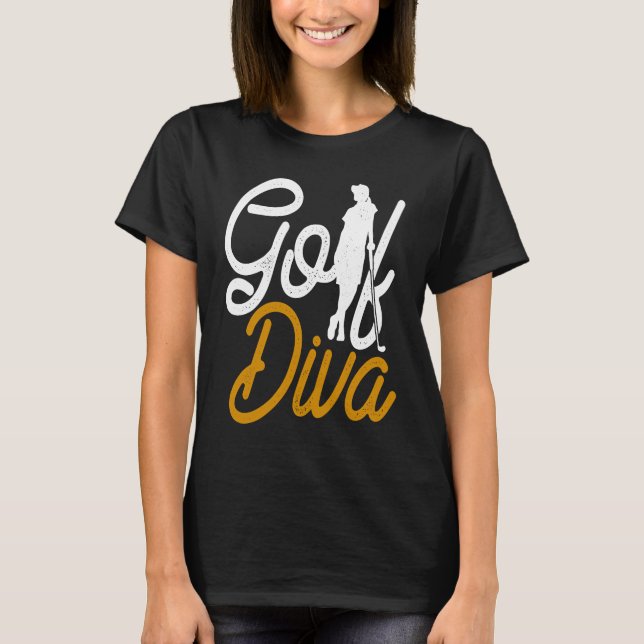 Golf Diva Girl Golfer T-Shirt (Front)