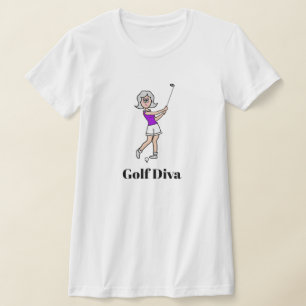 Golf Diva  Grey Hair Lady Golfer T-Shirt