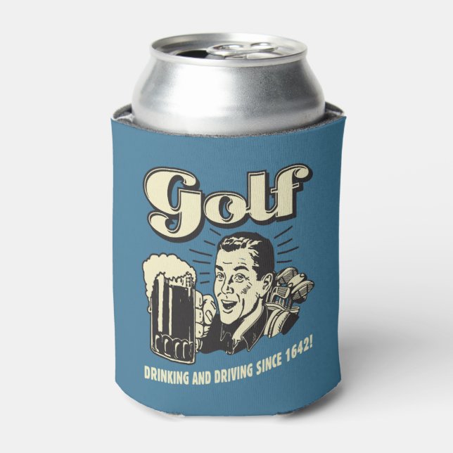 Golf: Drinking & Driving Since 1642 Can Cooler (Can Front)