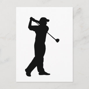 Golf Drive Silhouette Postcard