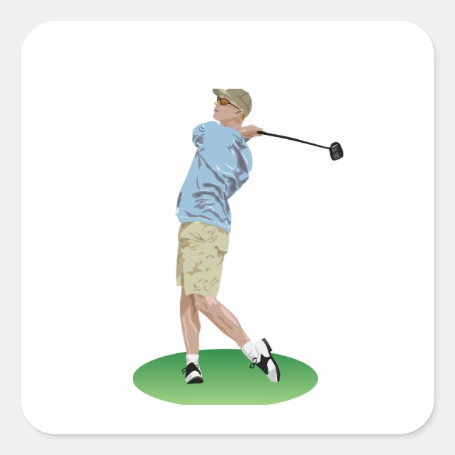 Golf Drive Square Sticker (Front)