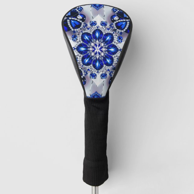 Golf Driver Cover with Blue White Colours (Front)