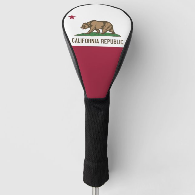 Golf Driver Cover with Flag of California, USA (Front)