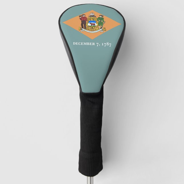 Golf Driver Cover with Flag of Delaware, USA (Front)