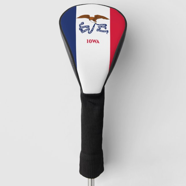 Golf Driver Cover with Flag of Iowa, USA (Front)
