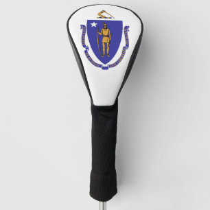 Golf Driver Cover with Flag of Massachusetts, USA
