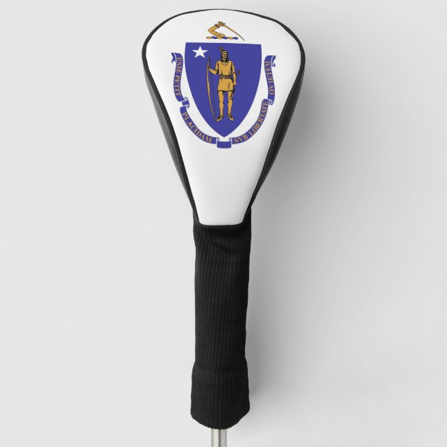 Golf Driver Cover with Flag of Massachusetts, USA (Front)