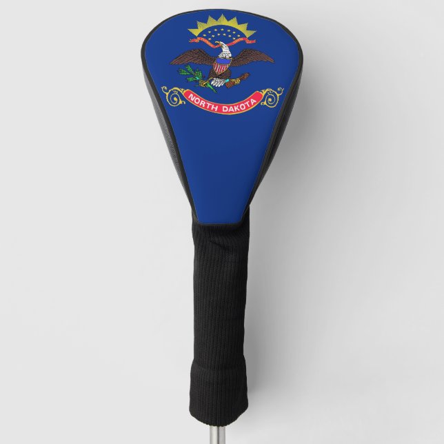 Golf Driver Cover with Flag of North Dakota USA (Front)