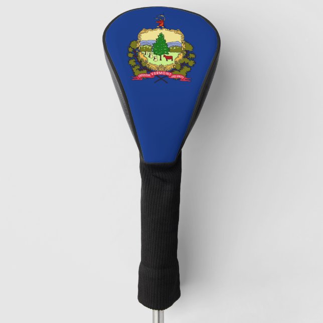 Golf Driver Cover with Flag of Vermont, USA (Front)