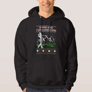 Golf Driving Home For Christmas Men's Ugly Xmas Sw Hoodie