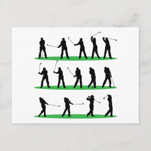 Golf Driving Sequence Postcard