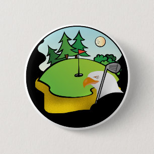 Golf Eagle 6 Cm Round Badge