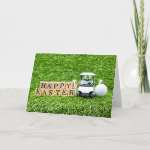 Golf Easter themed for Golfer with golf ball  Holi Holiday Card
