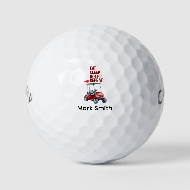 Golf Eat Sleep Golf Repeat for golfer Balls (Front)