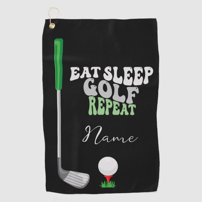 Golf Eat Sleep Golf Repeat for golfer  Golf Towel (Front)