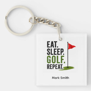 Golf Eat Sleep Golf Repeat Key Ring