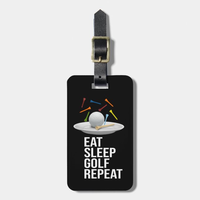 Golf Eat Sleep Golf Repeat Luggage Tag (Front Vertical)