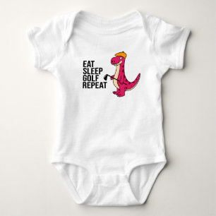 Golf eat sleep golf repeat with dinosaur baby bodysuit