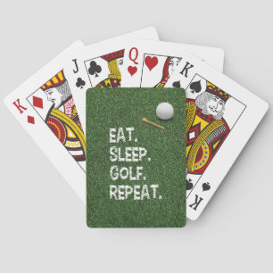 Golf Eat Sleep Golf Repeat with putter and ball    Playing Cards