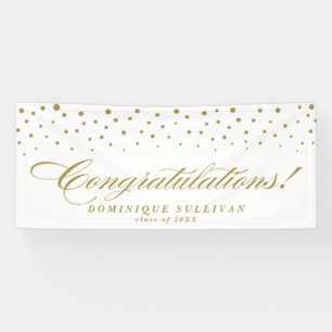 Golf Elegant Script Congratulations Confetti Dots Banner