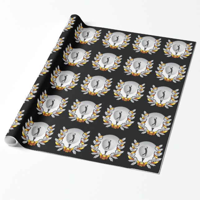 Golf emblem wrapping paper. paper (Unrolled)