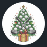 Golf Equipment Christmas Tree Christmas Golf Classic Round Sticker<br><div class="desc">Golf Equipment Christmas Tree Christmas Golf</div>