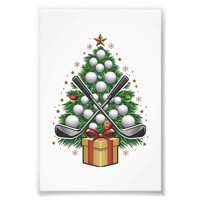 Golf Equipment Christmas Tree Christmas Golf Photo Print (Front)