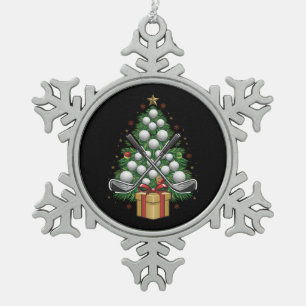 Golf Equipment Christmas Tree Christmas Golf Snowflake Pewter Christmas Ornament