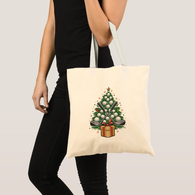 Golf Equipment Christmas Tree Christmas Golf Tote Bag (Front (Product))