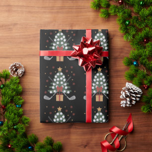 Golf Equipment Christmas Tree Christmas Golf Wrapping Paper