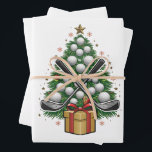 Golf Equipment Christmas Tree Christmas Golf Wrapping Paper Sheet<br><div class="desc">Golf Equipment Christmas Tree Christmas Golf</div>