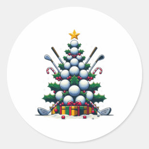 Golf Equipment Christmas Tree Christmas Golfer Wom Classic Round Sticker