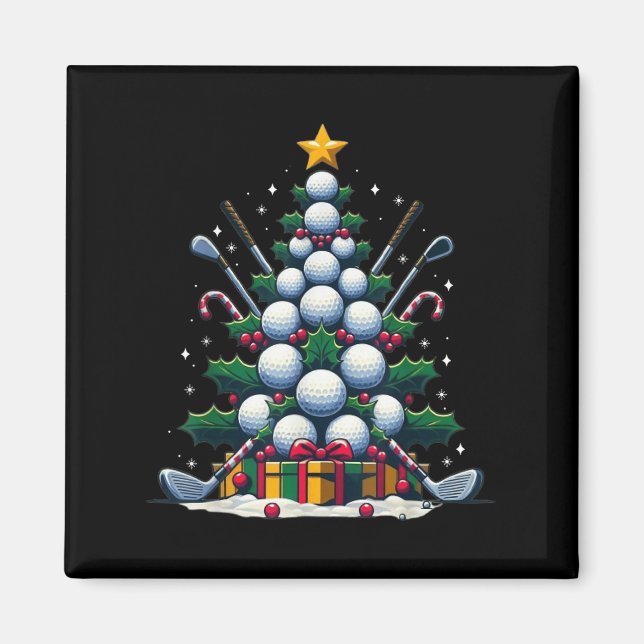 Golf Equipment Christmas Tree Christmas Golfer Wom Magnet (Front)