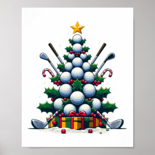 Golf Equipment Christmas Tree Christmas Golfer Wom Poster