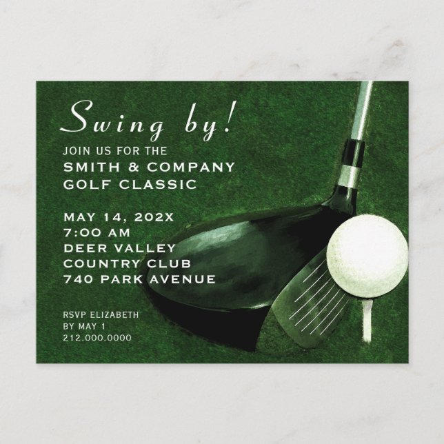 Golf Event Invitation Postcard (Front)