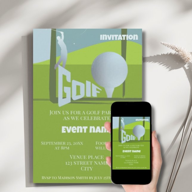 Golf event par-tee golfing Invitation (Creator Uploaded)