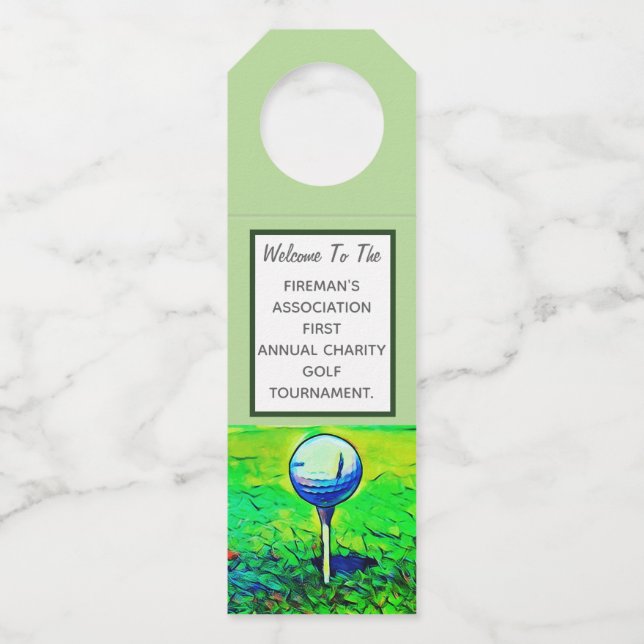 Golf Event Tournament Charity Bottle Hangers (Back)