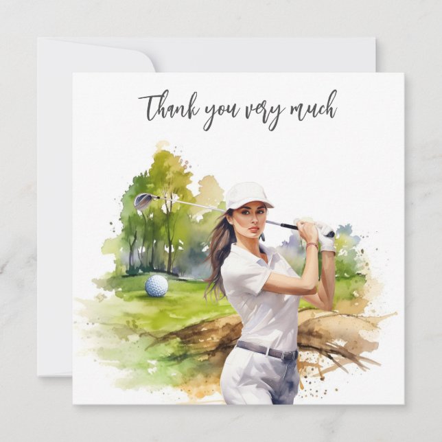 Golf Fairway Gratitude: Thank You Card  (Front)