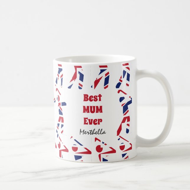 GOLF FAN Best MUM Ever Personalised Union Jack Coffee Mug (Right)