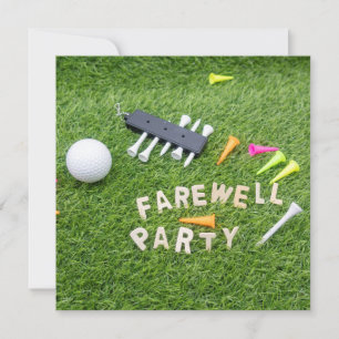 Golf Farewell Party with golf ball on green grass