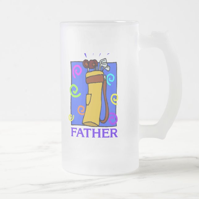 Golf Fathers Day Frosted Beer Mug (Right)