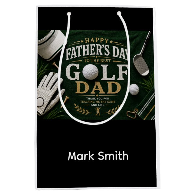 Golf Father's Day  Medium Gift Bag (Front)