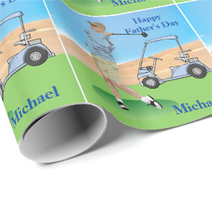 Golf Father's Day Personalised Gift Wrapping Paper